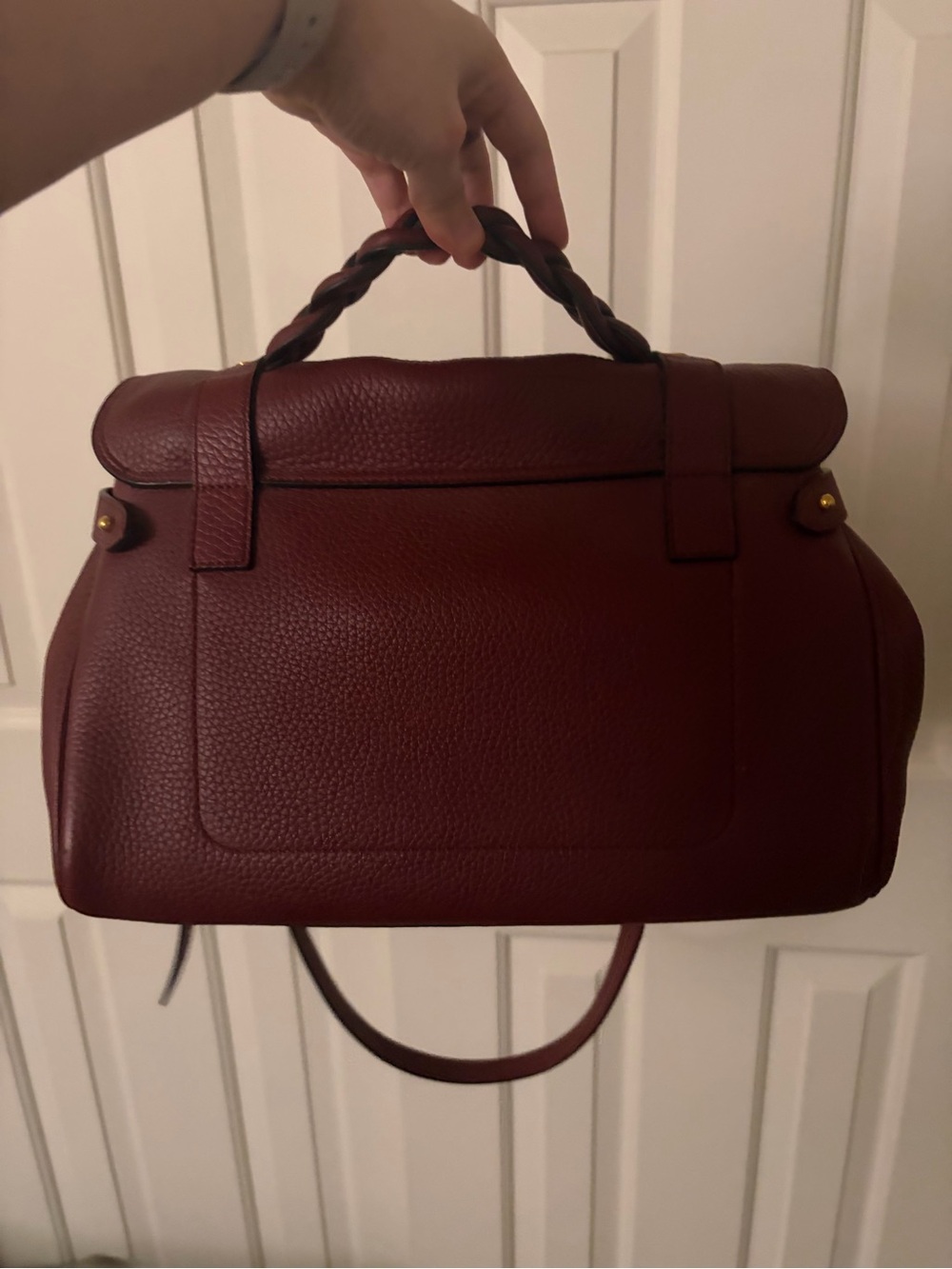 Mulberry Alexa Crimson Leather Satchel with Gold Hardware - Picture 7 of 7
